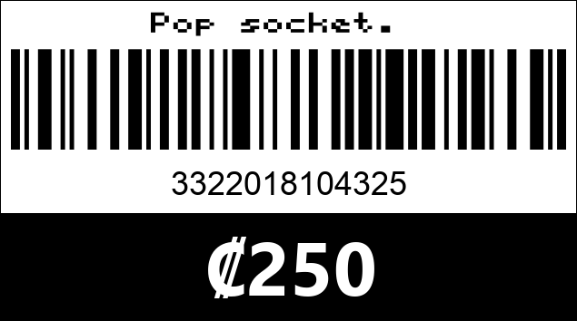 Código de barras de Pop socket. 