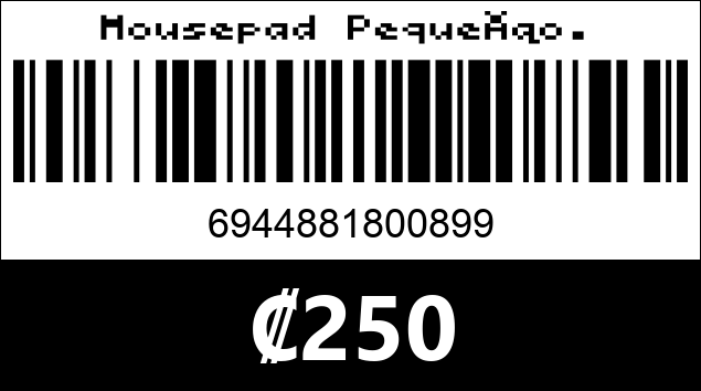 Código de barras de Mousepad Pequeño.