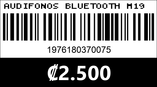 Código de barras de AUDIFONOS BLUETOOTH M19 PRO