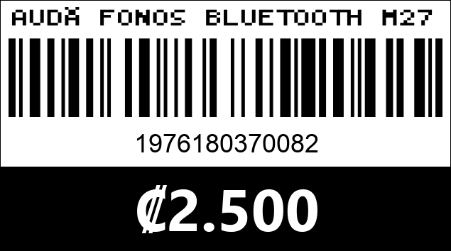 Código de barras de AUDÍFONOS BLUETOOTH M27 