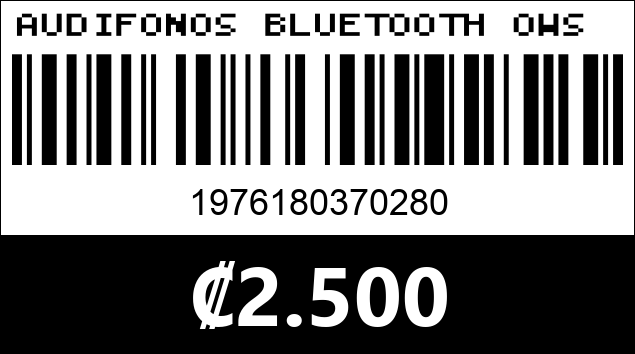 Código de barras de AUDIFONOS BLUETOOTH OWS T2