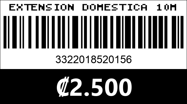 Código de barras de EXTENSION DOMESTICA 10M