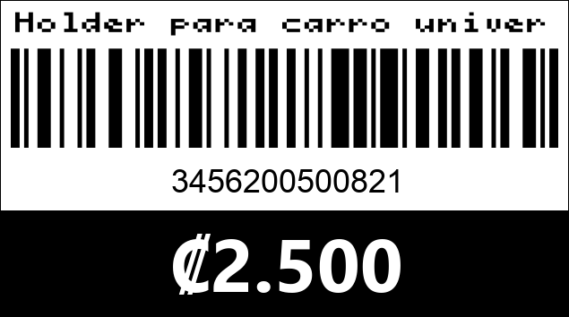 Código de barras de Holder para carro universal.