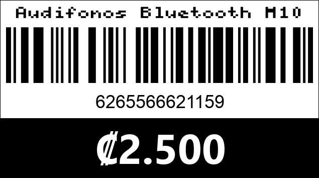 Código de barras de Audifonos Bluetooth M10
