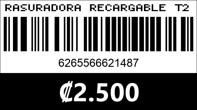 Código de barras de RASURADORA RECARGABLE T20