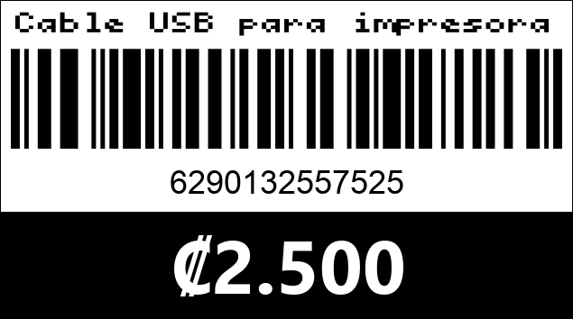 Código de barras de Cable USB para impresora de 5 metros. 