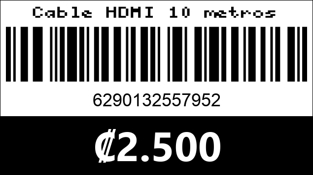 Código de barras de Cable HDMI 10 metros