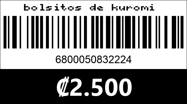 Código de barras de bolsitos de kuromi 