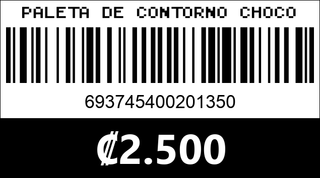 Código de barras de PALETA DE CONTORNO CHOCOLATE KEVIN Y COCO