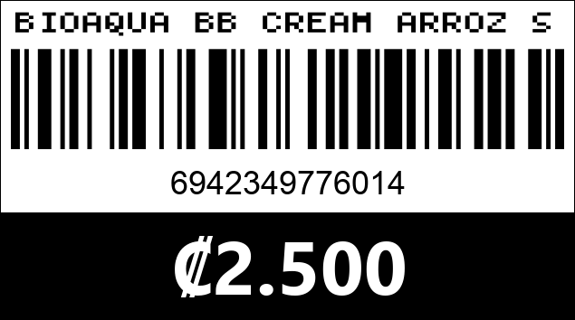 Código de barras de BIOAQUA BB CREAM ARROZ SPF45 6014