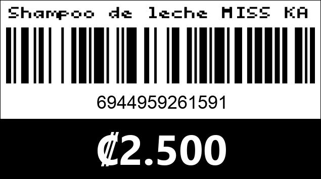 Código de barras de Shampoo de leche MISS KAREENA 520ML