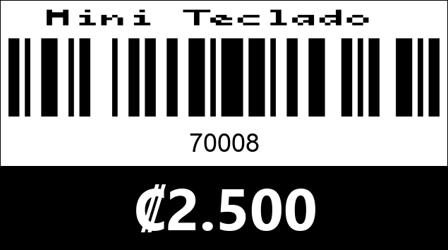 Código de barras de Mini Teclado 