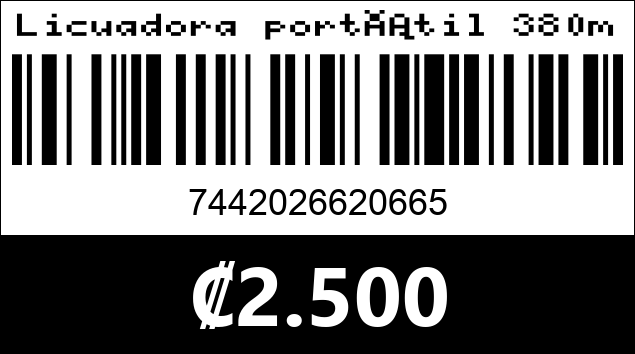 Código de barras de Licuadora portátil 380ml