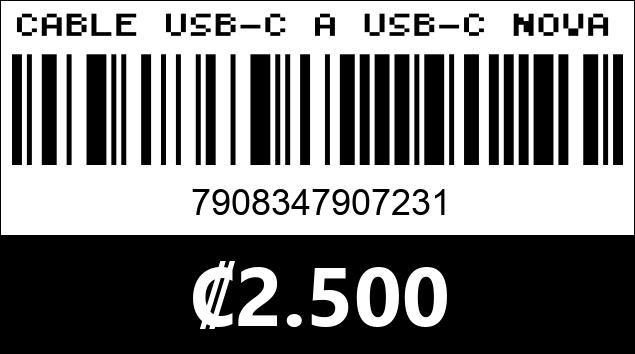 Código de barras de CABLE USB-C A USB-C NOVA FAD31918001C 65W 1.8M NYLON 