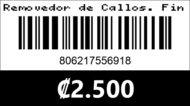 Código de barras de Removedor de Callos. Find Back