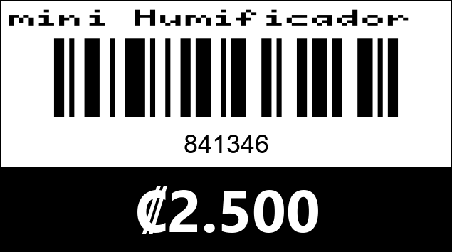Código de barras de mini Humificador 