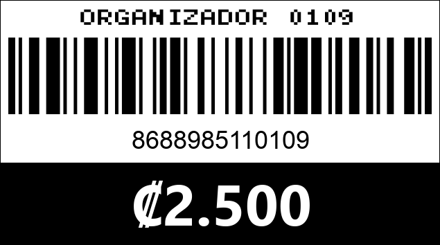 Código de barras de ORGANIZADOR 0109