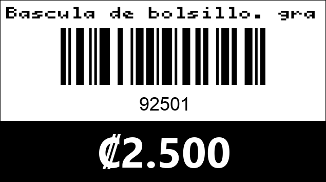 Código de barras de Bascula de bolsillo. gramera