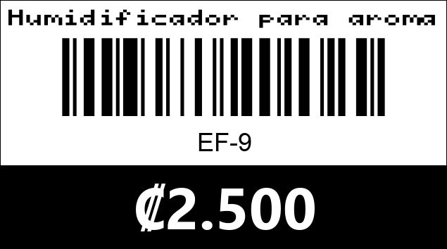 Código de barras de Humidificador para aromas. EF-9