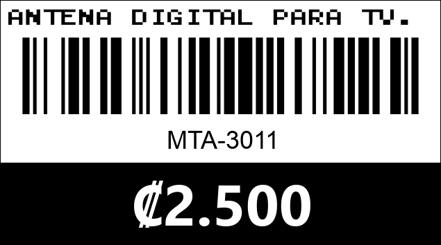 Código de barras de ANTENA DIGITAL PARA TV. MTA-3011