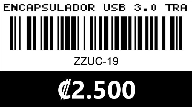 Código de barras de ENCAPSULADOR USB 3.0 TRANSPARENT. ZZUC-19