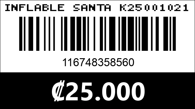 Código de barras de INFLABLE SANTA K25001021