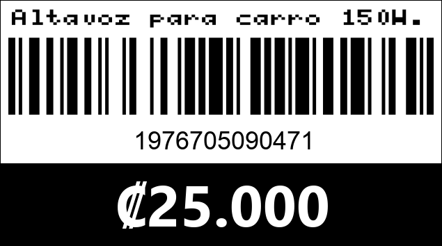 Código de barras de Altavoz para carro 150W. TS-6972