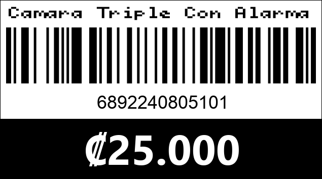 Código de barras de Camara Triple Con Alarma Para Exterior S301