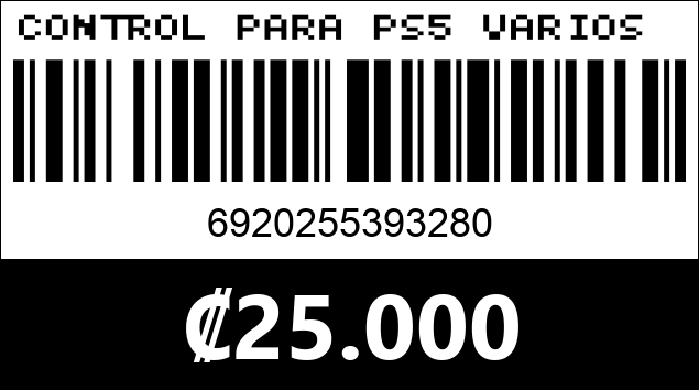 Código de barras de CONTROL PARA PS5 VARIOS COLORES 