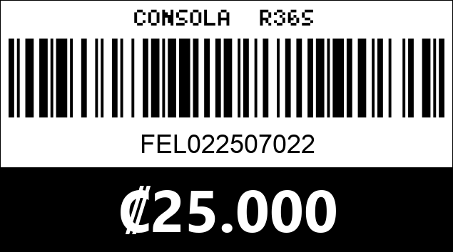 Código de barras de CONSOLA  R36S