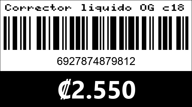 Código de barras de Corrector liquido OG c1848