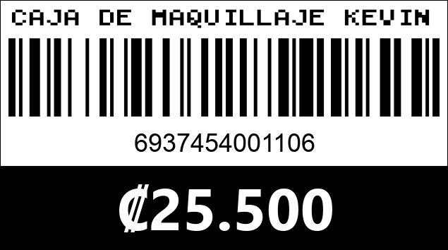 Código de barras de CAJA DE MAQUILLAJE KEVIN Y COCO KC1235