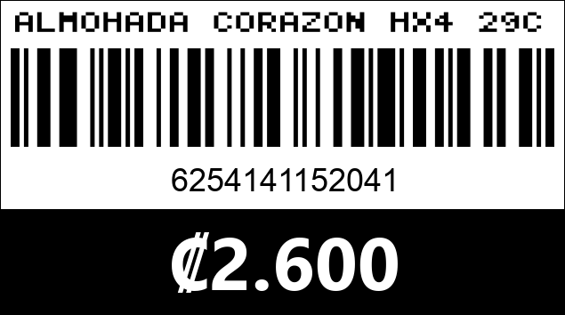 Código de barras de ALMOHADA CORAZON HX4 29CM...
