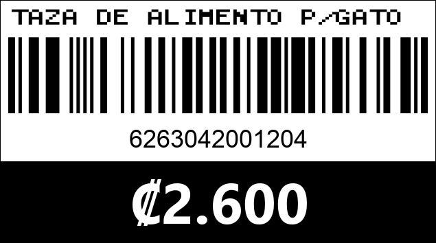 Código de barras de TAZA DE ALIMENTO P/GATO Cli5...