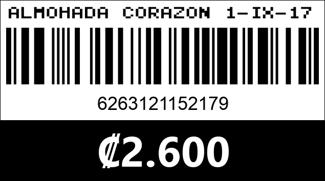 Código de barras de ALMOHADA CORAZON 1-IX-17 35CM...