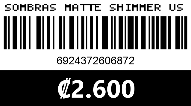 Código de barras de SOMBRAS MATTE SHIMMER USHAS 6865