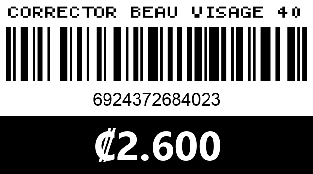 Código de barras de CORRECTOR BEAU VISAGE 4023