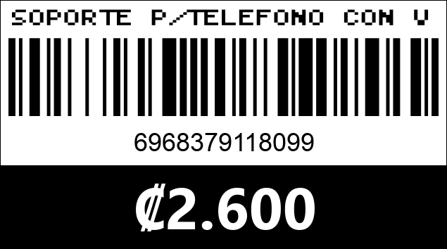 Código de barras de SOPORTE P/TELEFONO CON VENTOSAS 0-01...