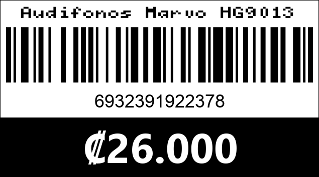 Código de barras de Audifonos Marvo HG9013
