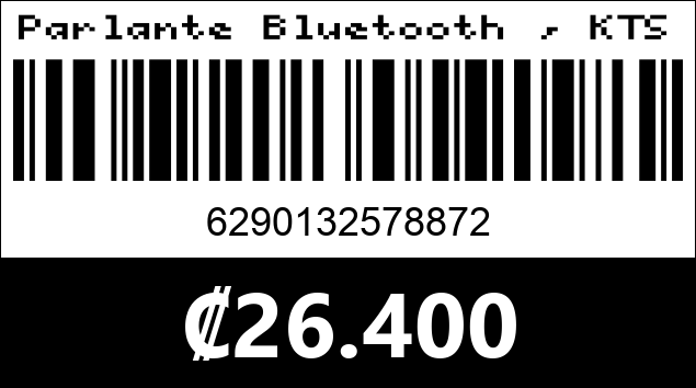 Código de barras de Parlante Bluetooth , KTS-1573