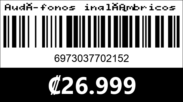 Código de barras de Audífonos inalámbricos Lenovo XG01. Negro.