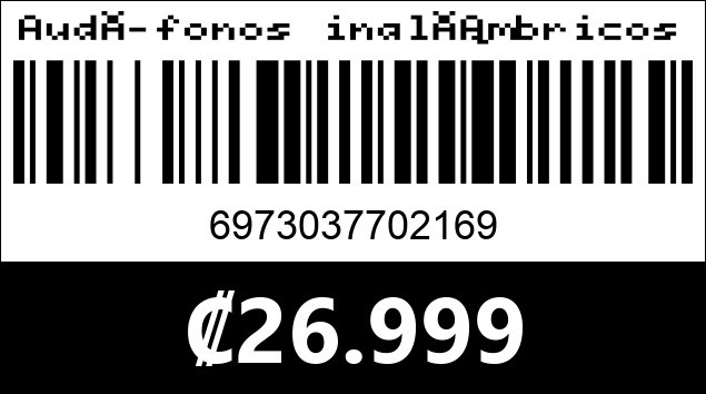 Código de barras de Audífonos inalámbricos Lenovo XG01. Blanco.