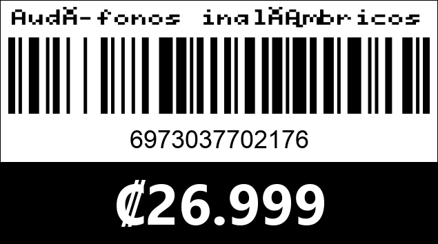 Código de barras de Audífonos inalámbricos Lenovo XG01. Rosado.