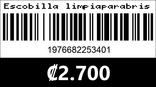Código de barras de Escobilla limpiaparabrisas de clip universal. 20" / 500mm
