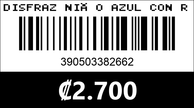 Código de barras de DISFRAZ NIÑO AZUL CON ROJO S M L (TALLA NIÑO)