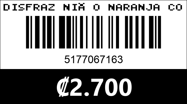 Código de barras de DISFRAZ NIÑO NARANJA CON AMARILLO S M L (TALLA NIÑO)