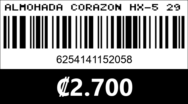 Código de barras de ALMOHADA CORAZON HX-5 29CM...