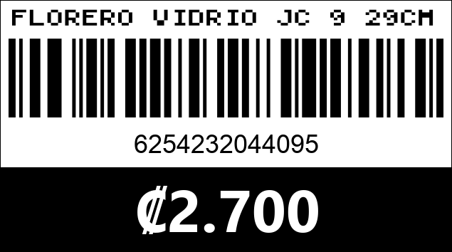 Código de barras de FLORERO VIDRIO JC 9 29CM...