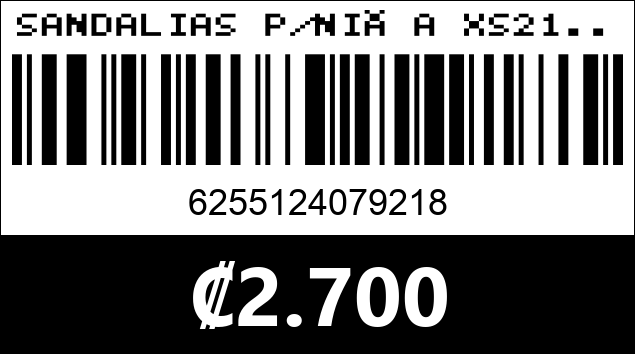 Código de barras de SANDALIAS P/NIÑA XS21...