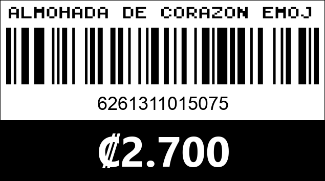Código de barras de ALMOHADA DE CORAZON EMOJI HII-2 45CM...